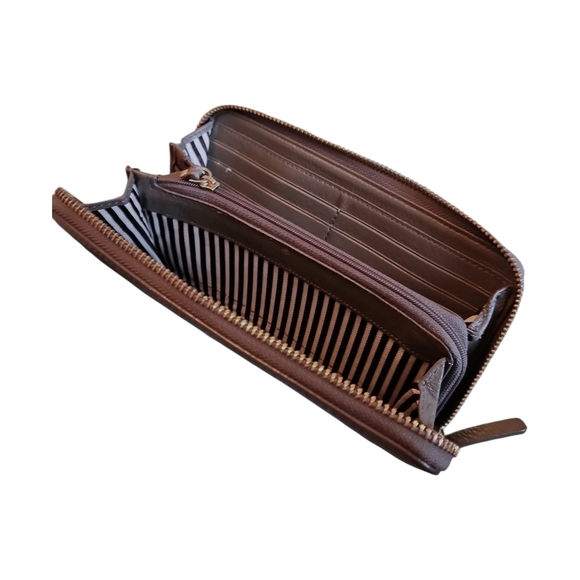 Kate Spade Accordion Style Long Leather Wallet, Vintage, Charcoal Grey - Picture 3 of 12